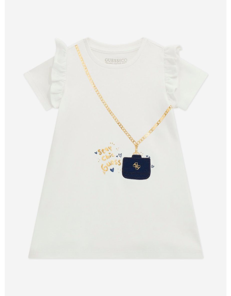 Vestito bianco con borsa stampata per ragazze