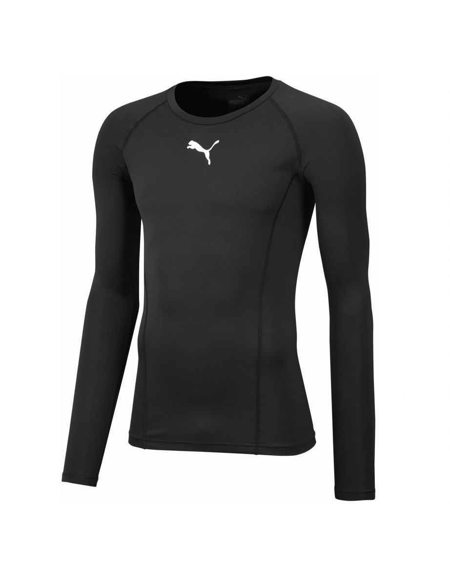 Camisa de compressão de manga longa esportiva Puma Liga para homens em preto
