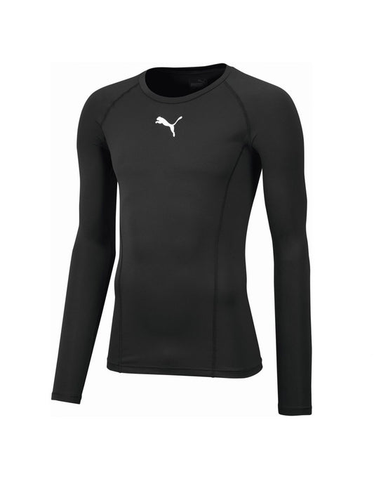 Camisa de compressão de manga longa esportiva Puma Liga para homens em preto