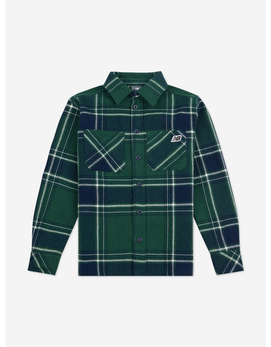 Camicia a quadri verde Premium da ragazzo di New Balance