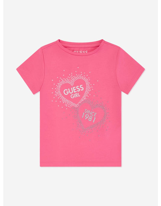 Camiseta Logo Corazón Rosa Niña