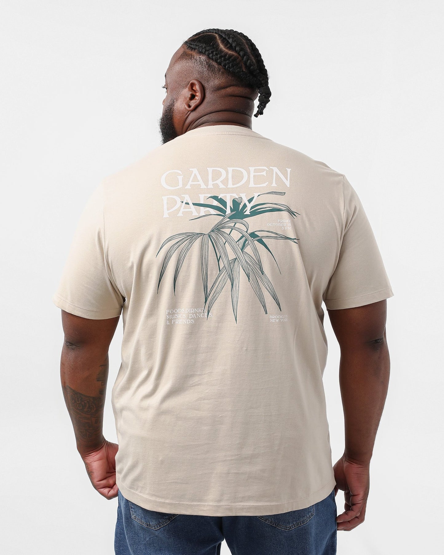 Camiseta masculina plus size bege Garden Party | Original Plus By Riachuelo