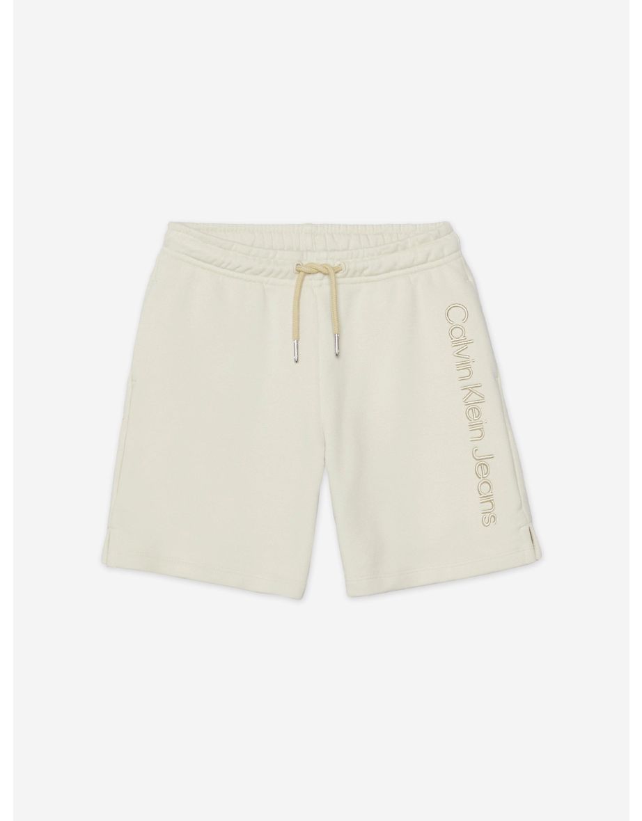 Calvin Klein Jeans Pantalones cortos para chicos con bordado en relieve 3D en color verde