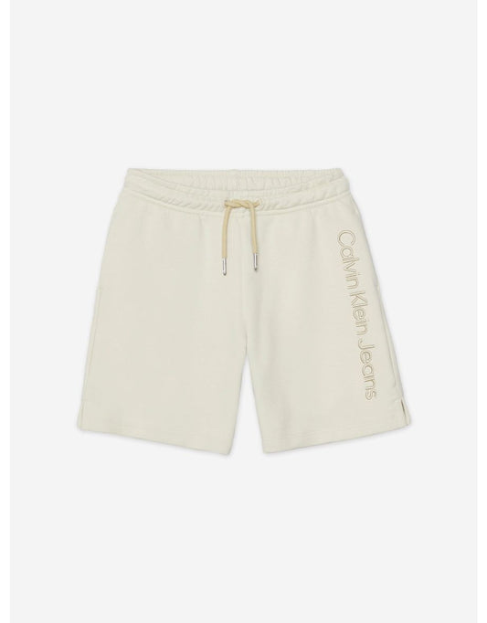 Calvin Klein Jeans Pantalones cortos para chicos con bordado en relieve 3D en color verde