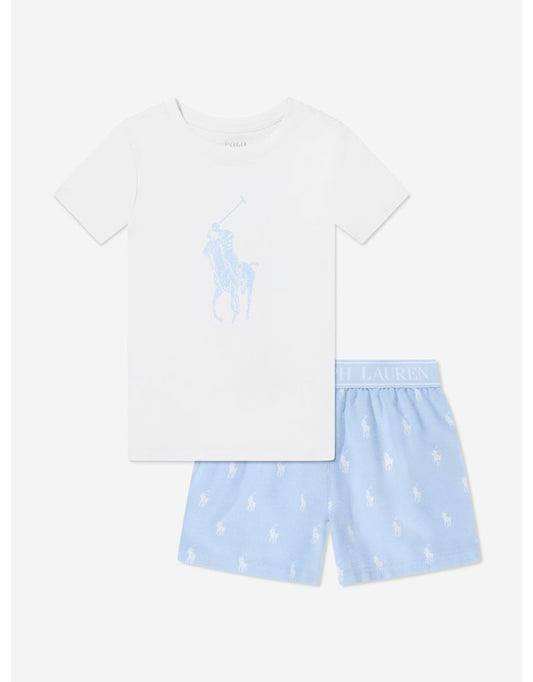 Set pigiama corto blu per bambina
