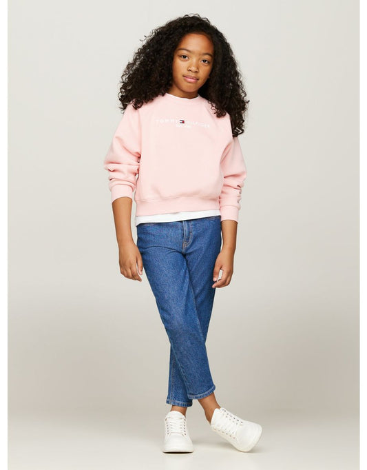 Sudadera Essential Rosa Bordada Niña