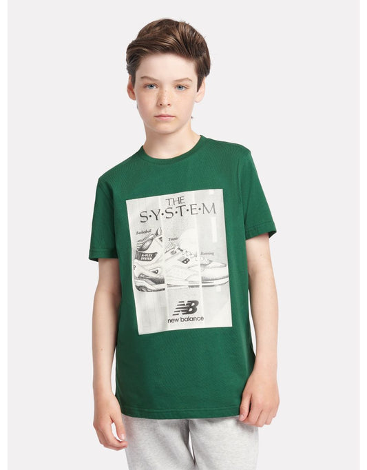 Maglietta grafica "The System" da ragazzo in verde