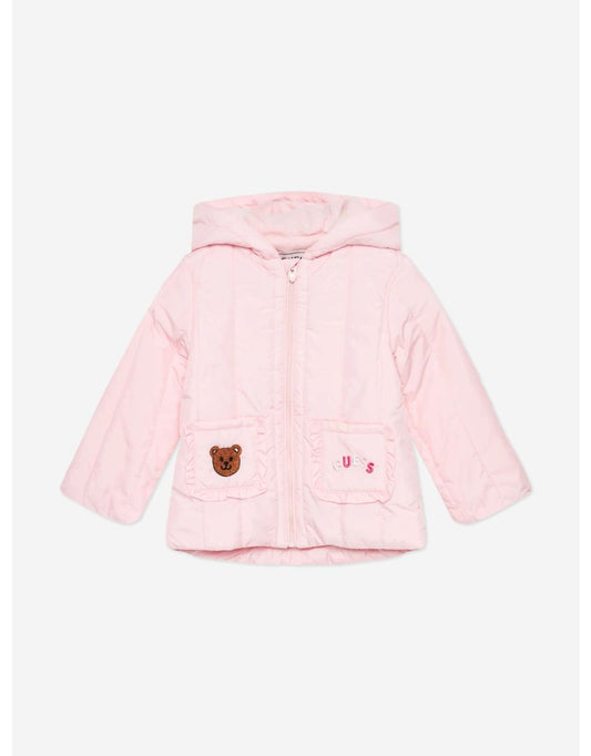 Chaqueta acolchada rosa para bebé niña