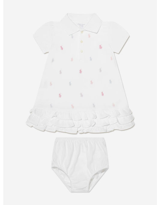 Vestito Polo Ralph Lauren Baby Girls Bianco Schiffli