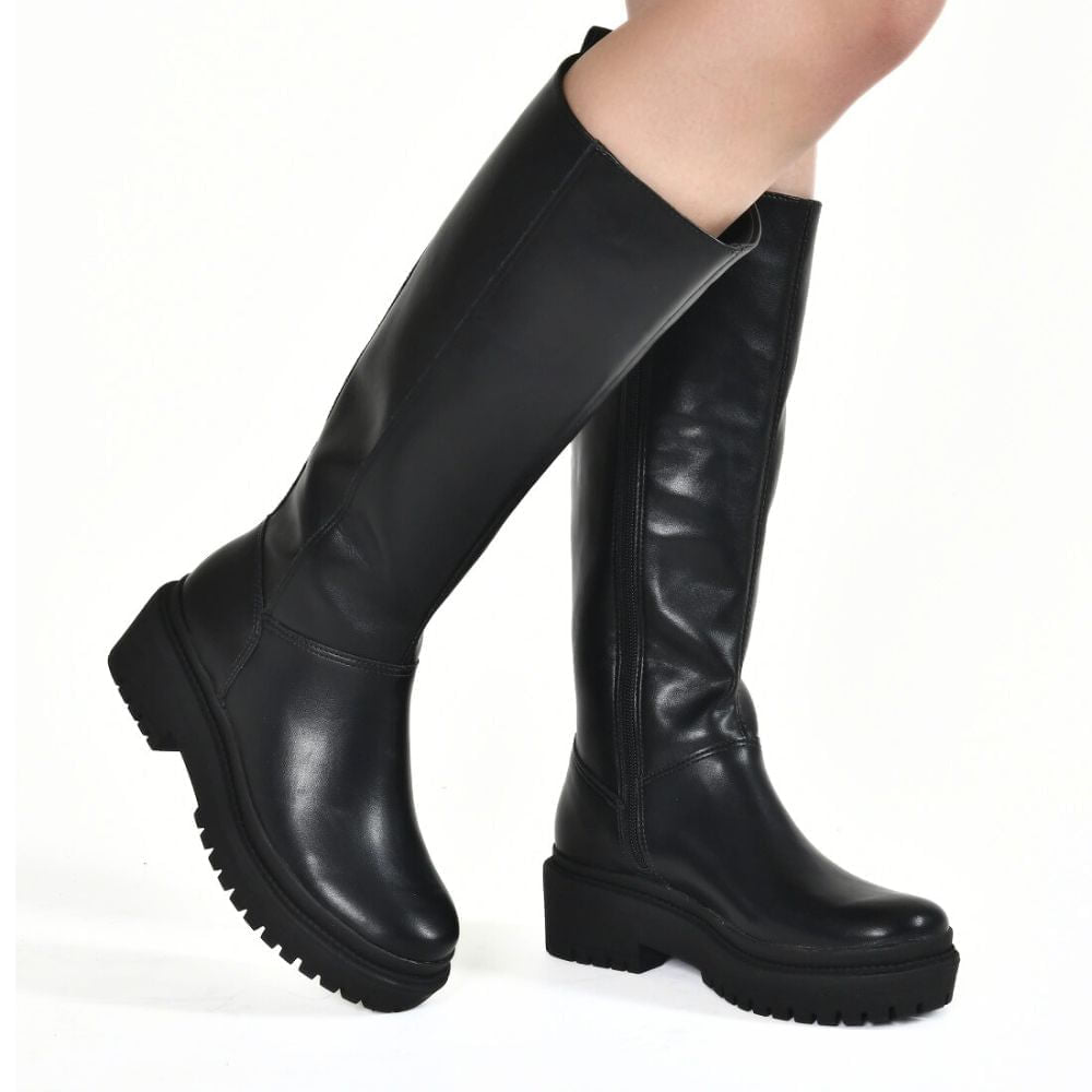 Via Marte - Stivali neri a gambo alto da donna