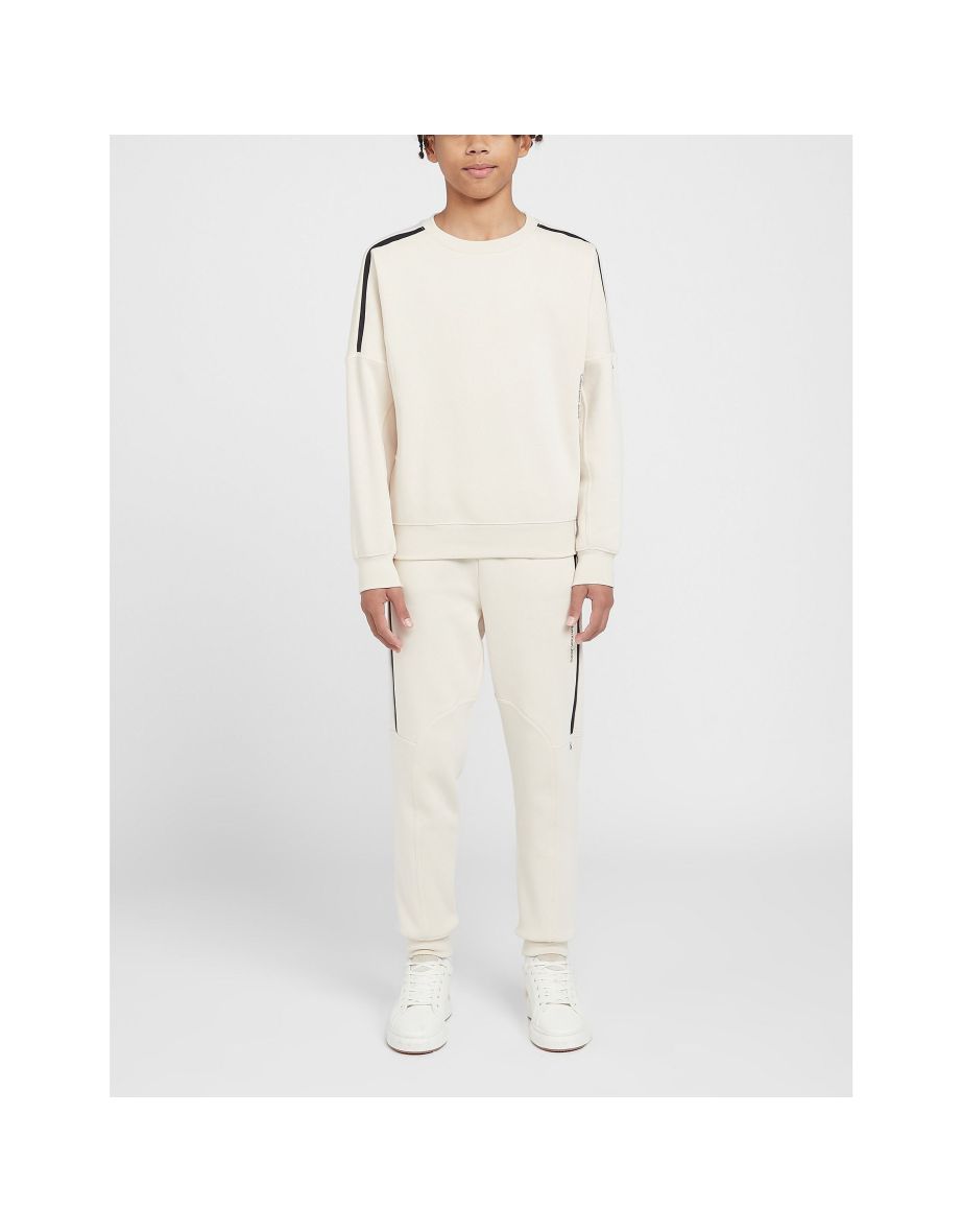 Calvin Klein Junior Badge Joggers para menino, em creme