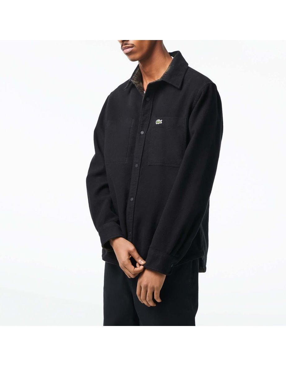 Jaqueta masculina de flanela de algodão reversível Lacoste