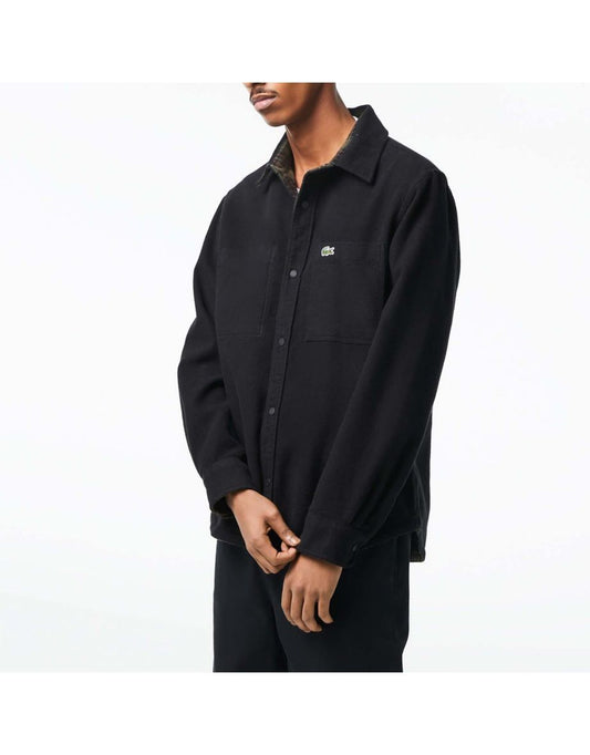 Jaqueta masculina de flanela de algodão reversível Lacoste