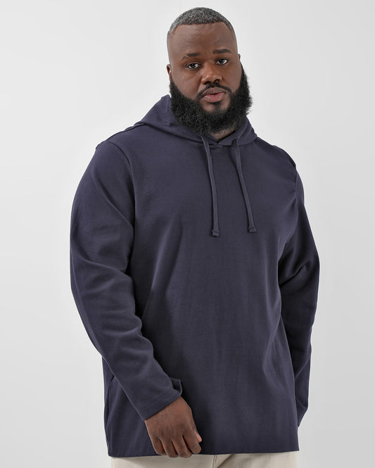Moletom com capuz azul para homens plus size Original Plus by Riachuelo