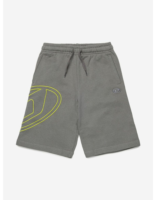Shorts de moletom com logotipo D oval cinza para meninos