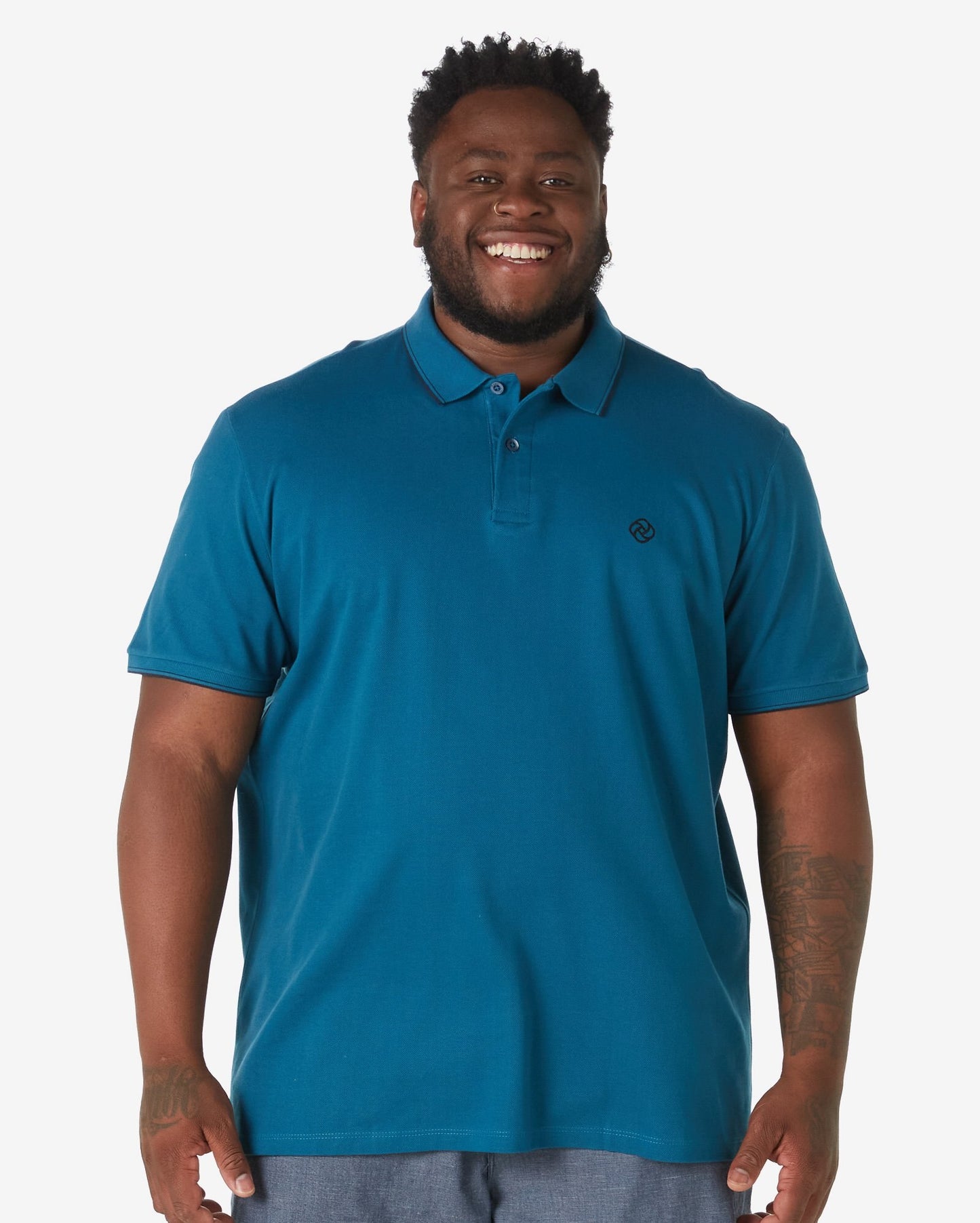 Polo a maniche corte turchese Plus Size da uomo di Allman per Riachuelo