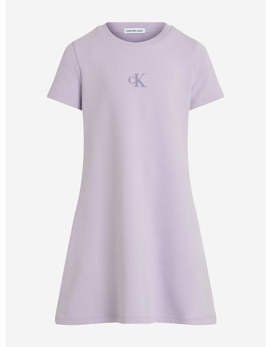 Vestido CK Logo Fit and Flare roxo para meninas