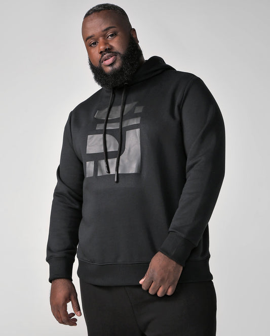 Felpa con cappuccio nera plus size da uomo di Allman - Riachuelo