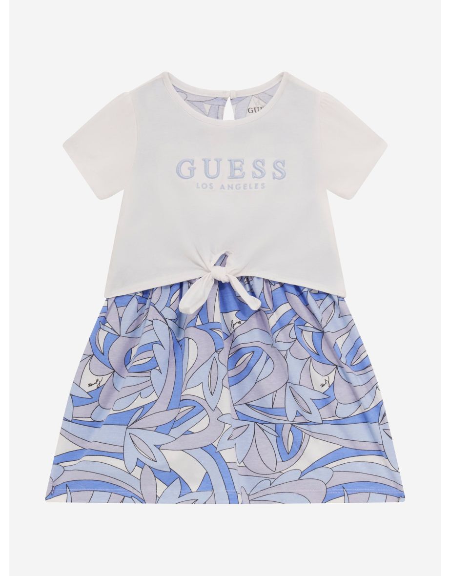 Vestido camisero estampado blanco para niña