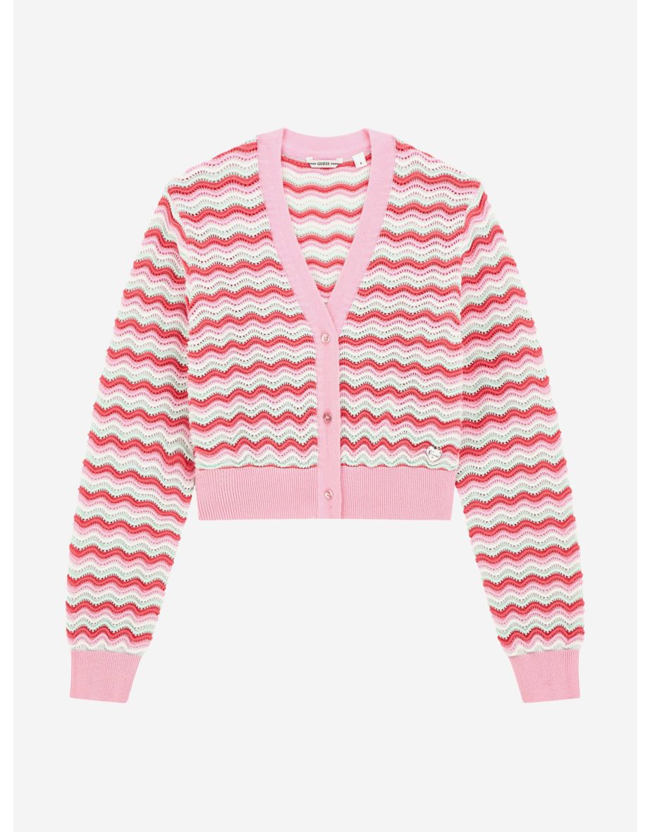 Chaqueta ondulada rosa para niña