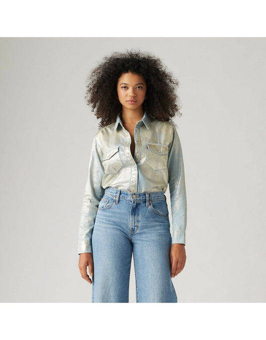 Camicia a maniche lunghe in denim