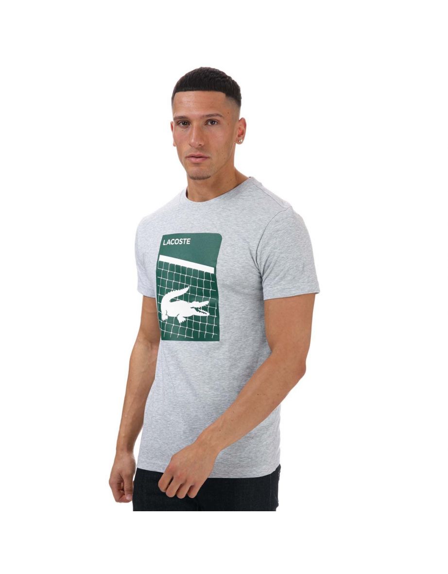 Men's Lacoste SPORT 3D Print Breathable T-Shirt in Gray