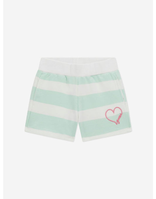 Pantaloncini Active a righe verdi da bambina