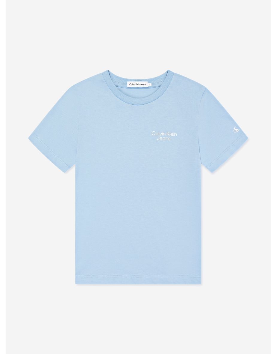 Maglietta Calvin Klein CKJ Stack Logo Uomo - Blu