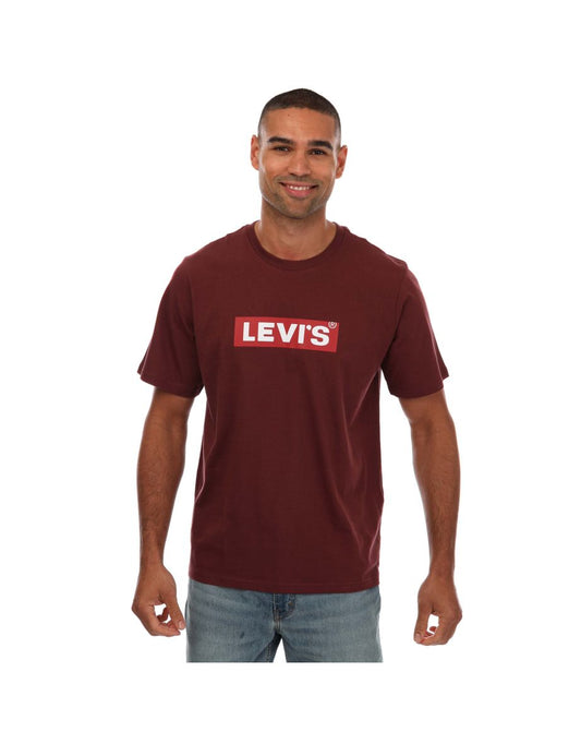Camiseta Levi's Relaxed Boxtab de hombre, roja