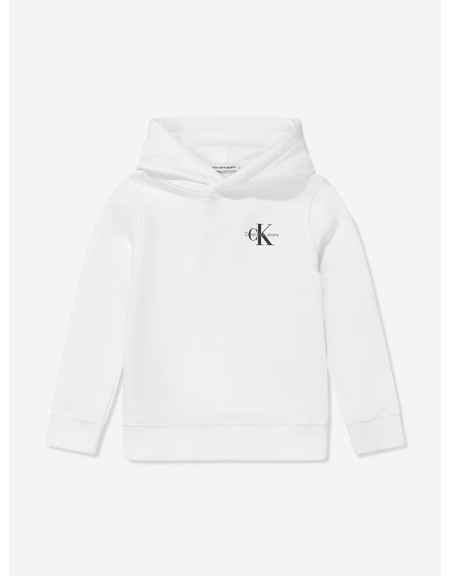 Sudadera con capucha Calvin Klein Kids Small Monogram White