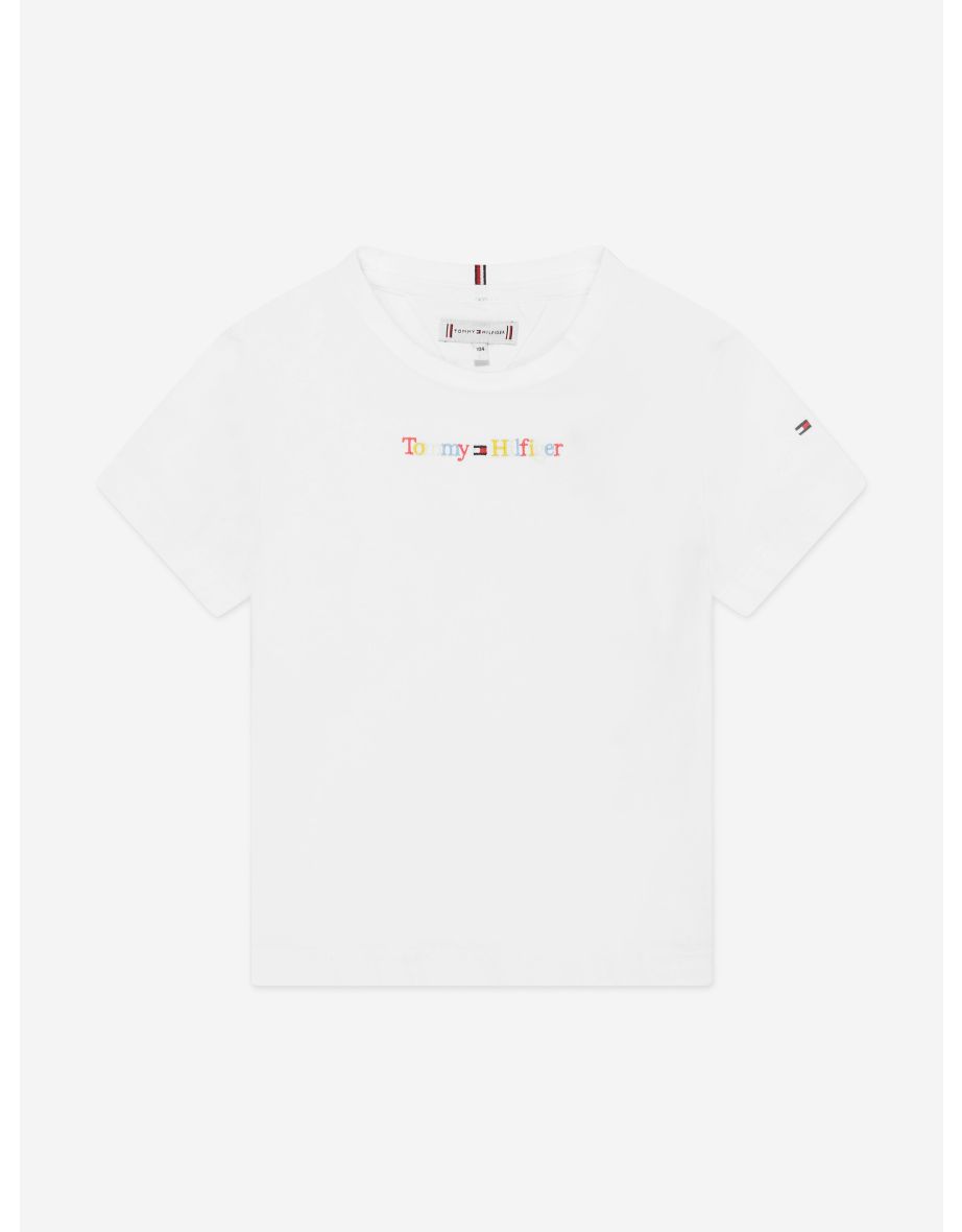 Camiseta blanca con logo para niña
