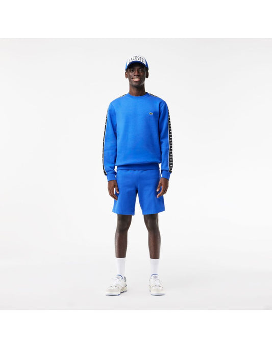 Pantaloncini Lacoste Logo Stripe Fleece Jogger Uomo - Blu