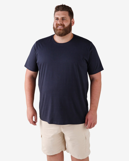 Maglietta uomo Plus Size Basic Blu Navy