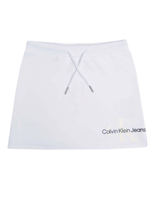 Calvin Klein Junior Falda Monograma Reflectante Niña en Blanco