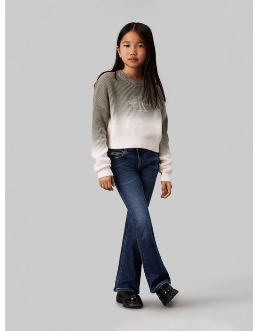Jeans de cintura média para meninas em azul