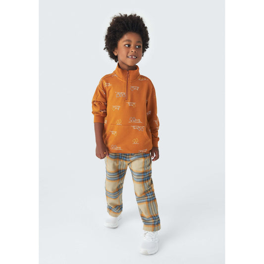 Pantaloni a quadri con gamba dritta per bambini piccoli