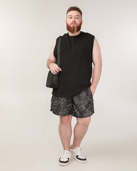 Calção de banho masculino Plus Size Black Palm Tree - Original Plus by Riachuelo