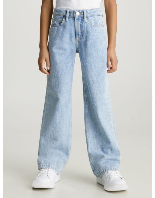 Vaqueros Calvin Klein Azul jaspeado de pierna ancha para niña