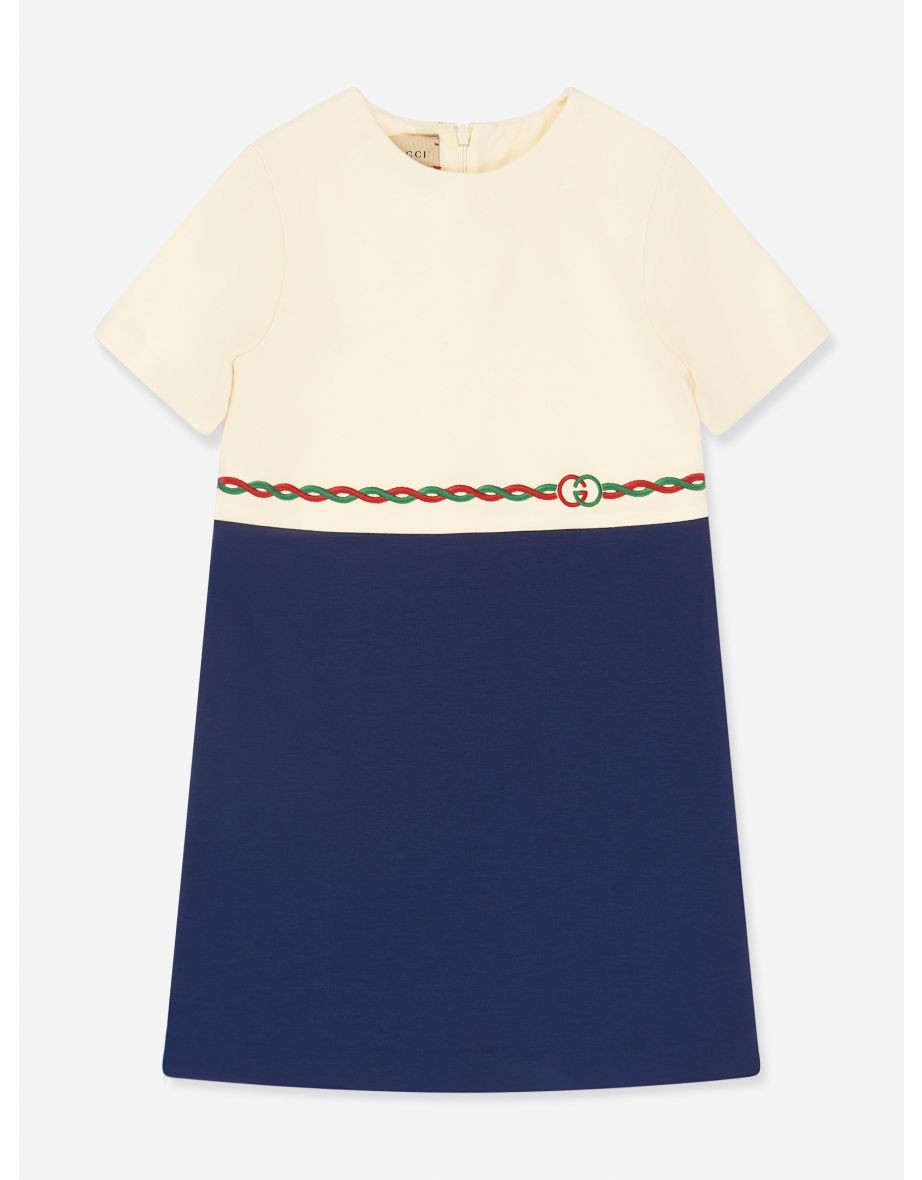 Vestido bordado con logo para niña
