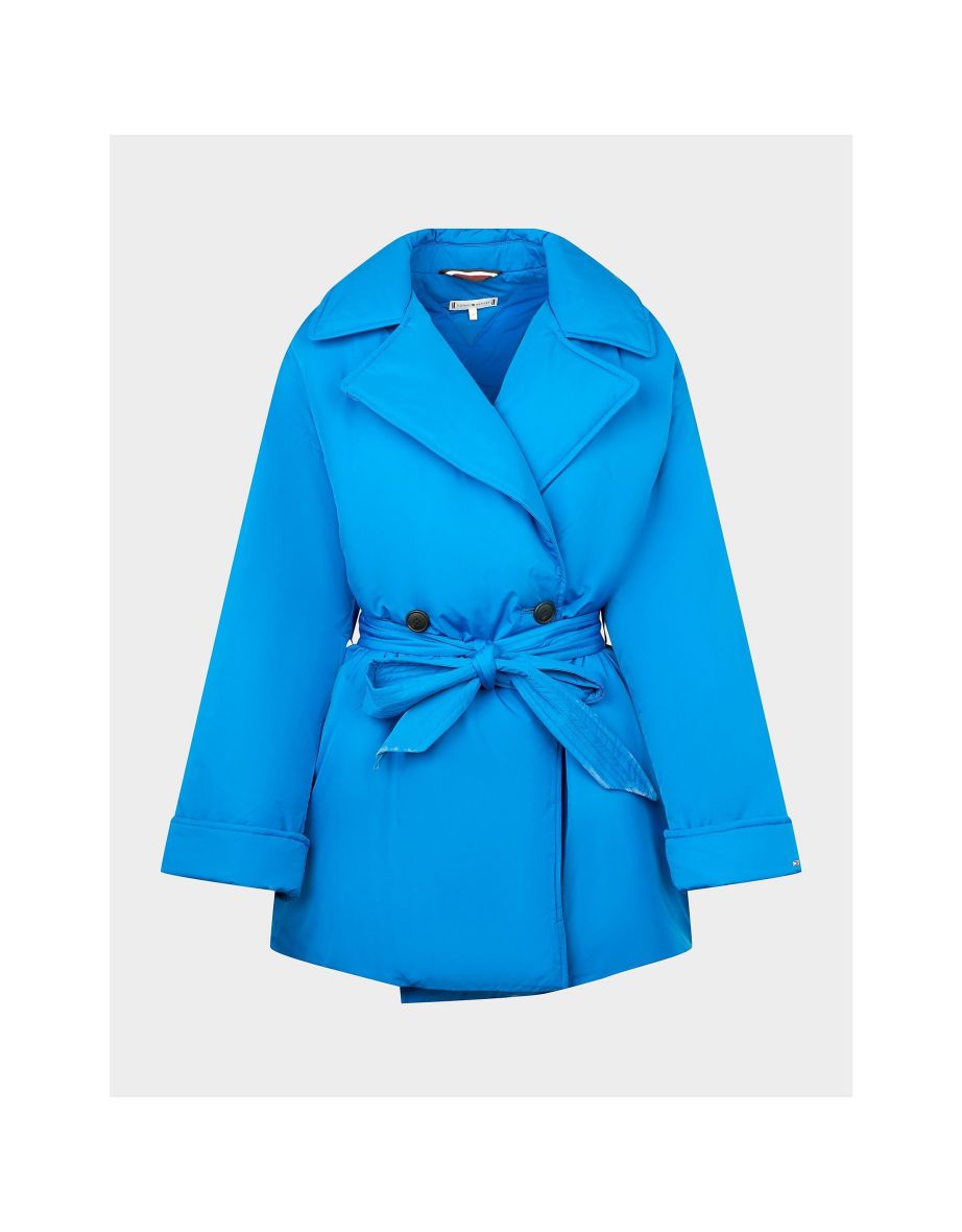 Trench imbottito blu da donna di Tommy Hilfiger