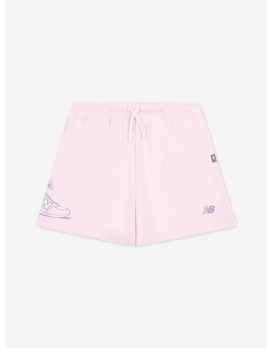 Pantalón corto New Balance para niña rosa Floral Sneaker Graphic