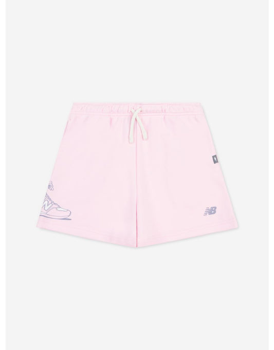 Pantalón corto New Balance para niña rosa Floral Sneaker Graphic