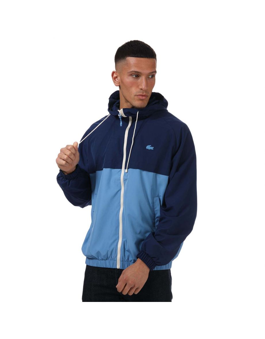 Men's Lacoste Two-Tone Water-Resistant Blue Windbreaker
