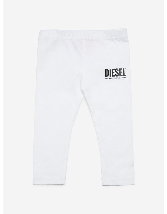 Leggings con logo da bambina bianchi
