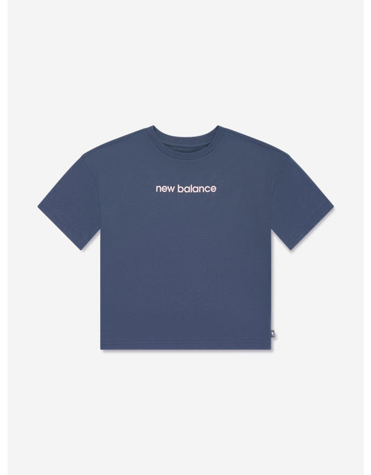 Camiseta gráfica Selfie para meninas da New Balance em azul