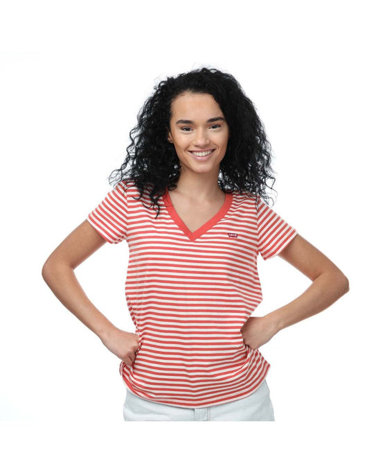 Maglietta Levi's Perfect con scollo a V da donna in arancione