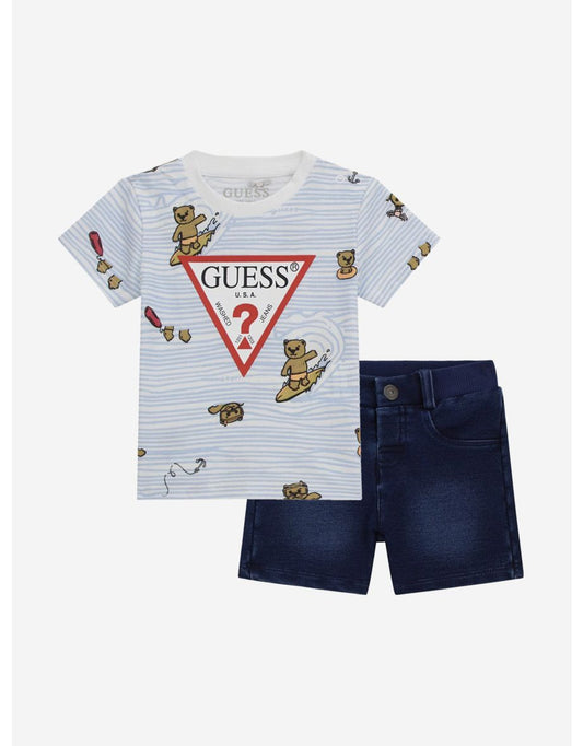 Set di pantaloncini di jeans blu da bambino