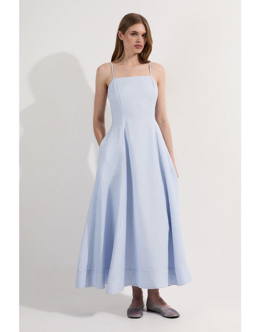 Vestido de baile Midaxi em tecido de linho