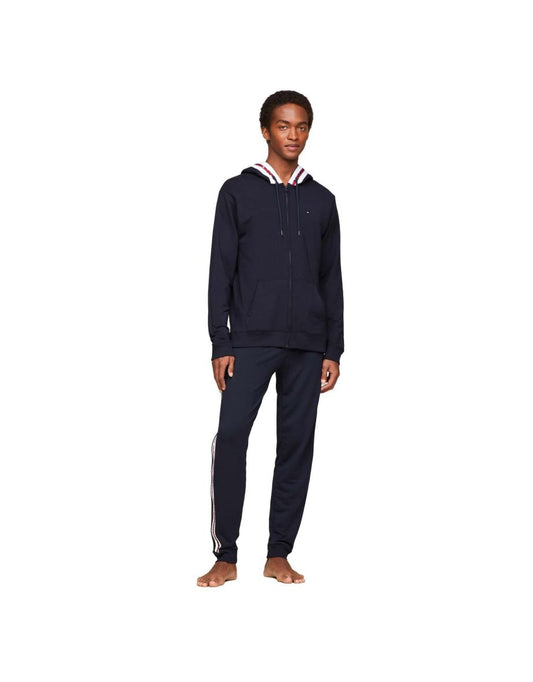 Pantaloni da allenamento Tommy Hilfiger blu da uomo con logo ripetuto