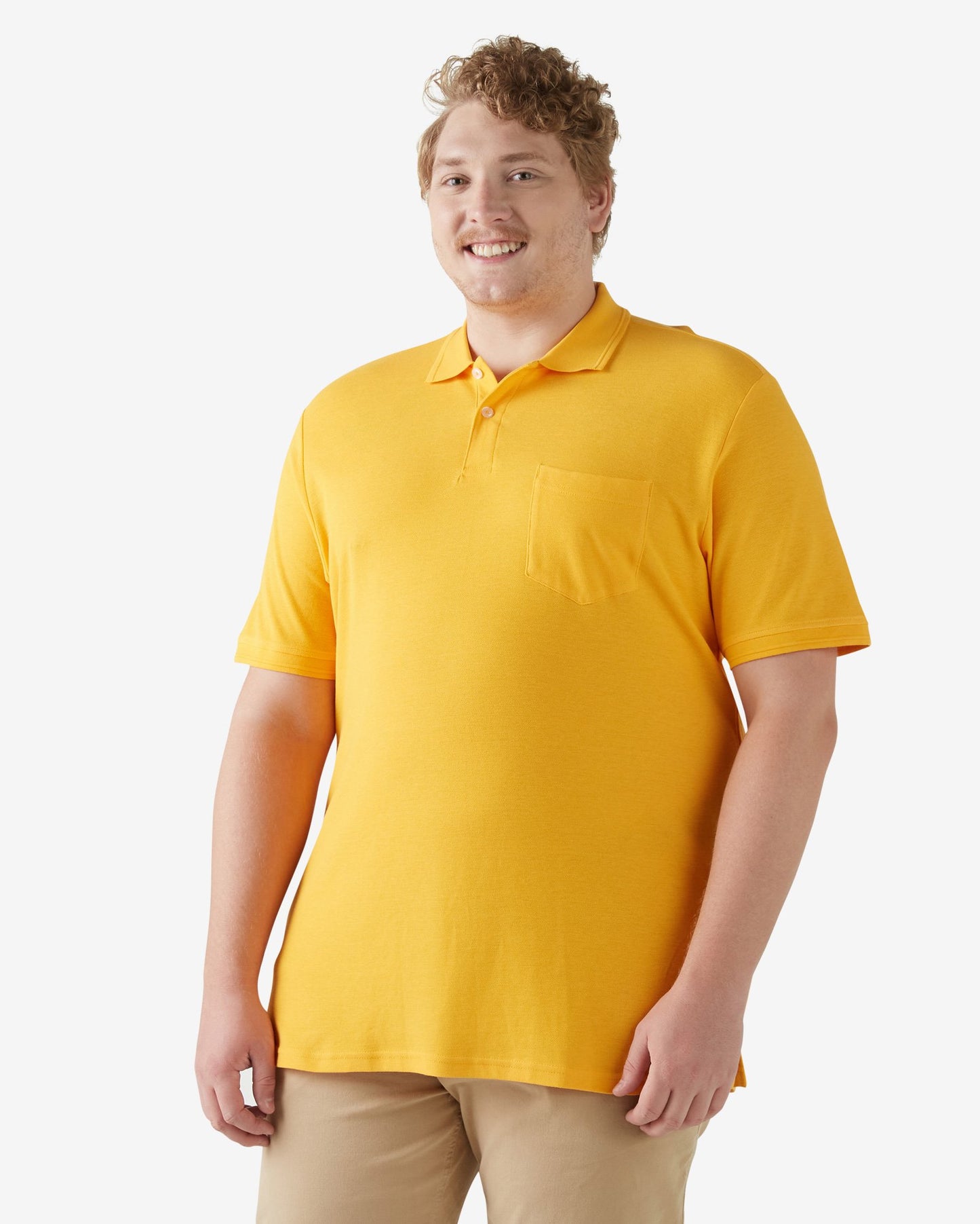 Polo Piquet arancione da uomo taglie forti | Legacy Pool Basics